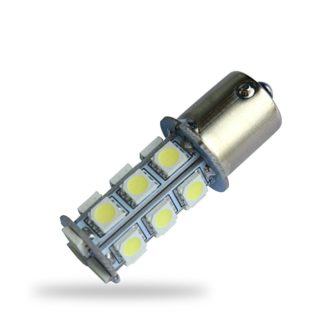 BA15SP21W Xenonvit (6000k) 12v 18smd 24v.nu Diodlampa 5 dioder BA15s 5w 6000k 24v 24v.nu
