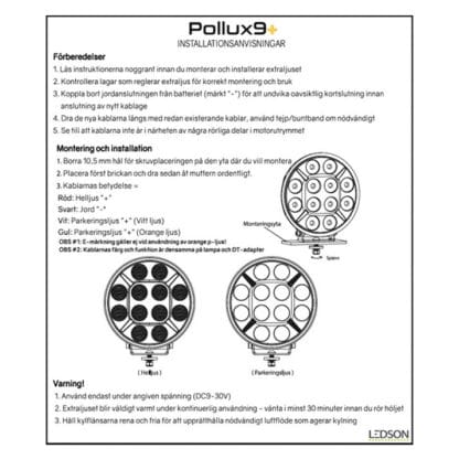 Pollux9+drive ledson instruktion