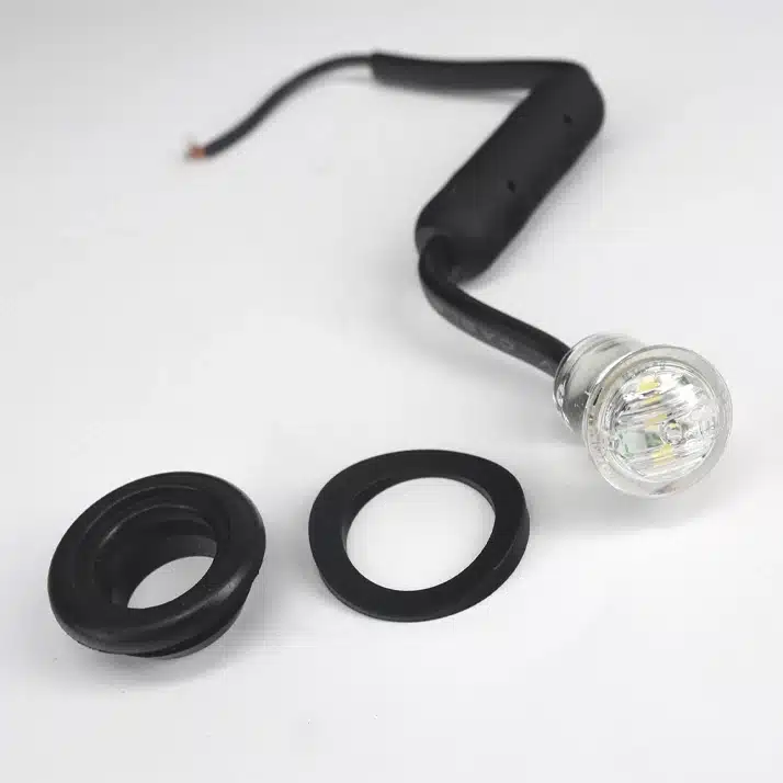 Runt positionsljus Pearl med klart glas