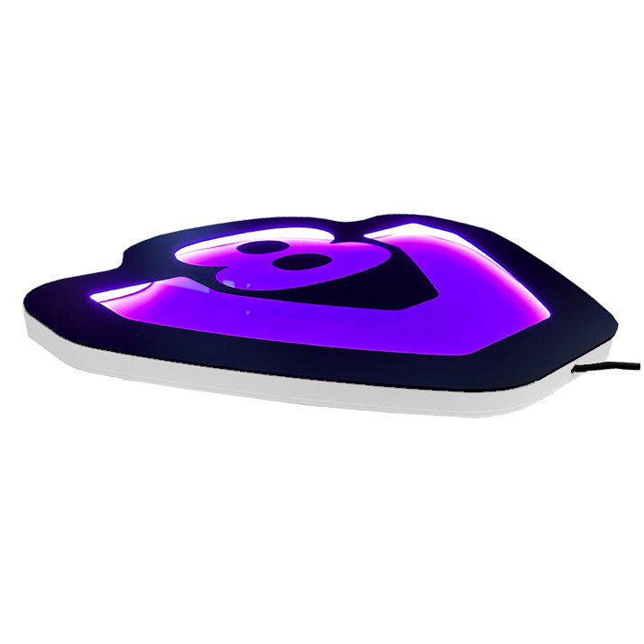 Skylt V8 LED Svart Lila