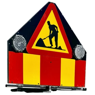 Takskylt A20 Vägarbete dubbelsidig